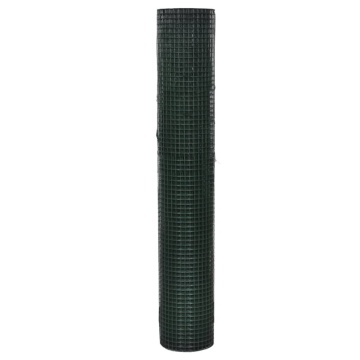 Plasă de sârmă găini, verde, 10 x 1 m, oțel galvanizat cu PVC - Img 2