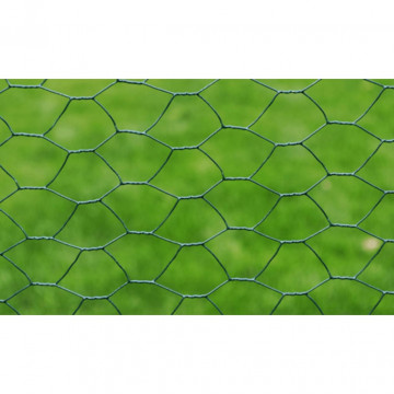 Plasă de sârmă găini, verde, 25x0,75 m, oțel galvanizat cu PVC - Img 3