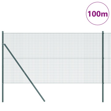 Plasă sudată cu 13 stâlpi verzi 1x100 m oțel - Img 3