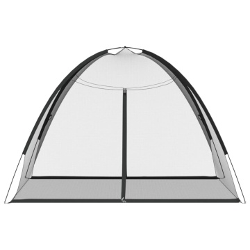 Plasa țânțari Mongolia cu uși, 220 ochiuri negru 200x180x135 cm - Img 4
