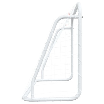 Poartă de fotbal cu plasă, alb, 125x96x60 cm, oțel/poliester - Img 4