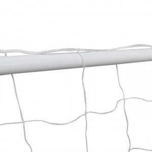 Poartă de fotbal cu plasă alb 182x61x122 cm oțel - Img 4