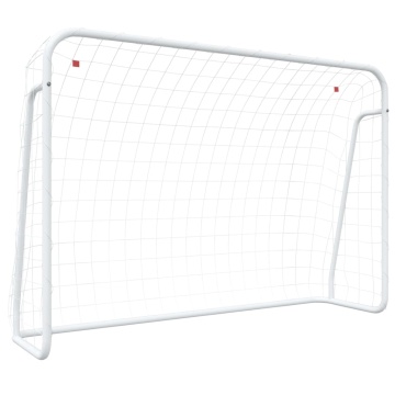 Poartă de fotbal cu plasă, alb, 214x75x152 cm, oțel/poliester - Img 2