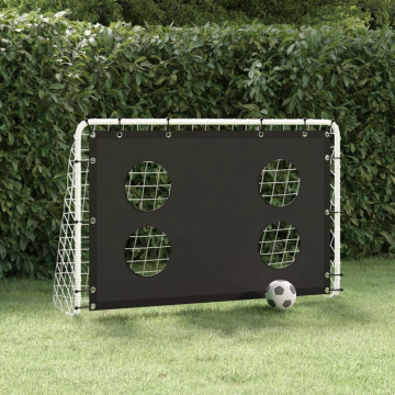 Poartă de fotbal cu plasă de antrenament, 184x61x122 cm, oțel - Img 1