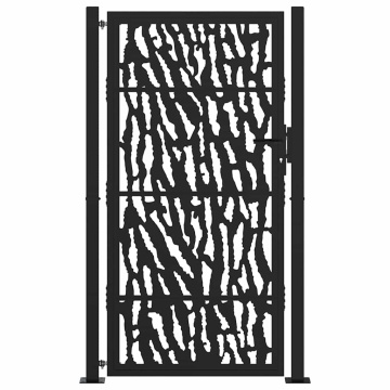 Poarta de gradina neagra 105x180 cm Design cu urme din otel - Img 3
