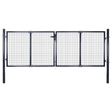 Poartă din plasă de grădină, gri, 289x100 cm, oțel galvanizat - Img 1