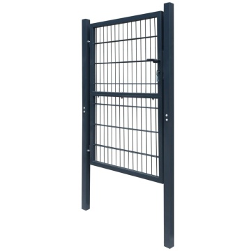 Poartă pentru gard 2D (simplă), gri antracit, 106x170 cm - Img 3