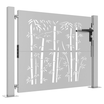 Poartă pentru grădină, 105x105 cm, oțel corten, model bambus - Img 3