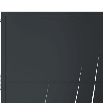 Poartă pentru grădină, antracit, 105x205 cm, oțel, model iarbă - Img 5