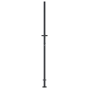Poartă pentru grădină, antracit, 105x205 cm, oțel, model iarbă - Img 8