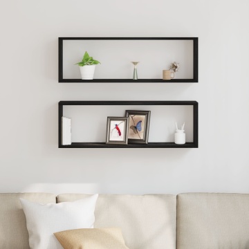 Polițe - Set de 2, Stejar Negru, 80x15x26 cm, Fabricate din Lemn Prelucrat - Img 4