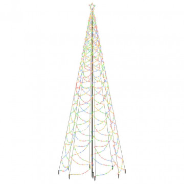 Pom de Crăciun cu stâlp de metal, 1400 LED-uri, colorat, 5 m - Img 2
