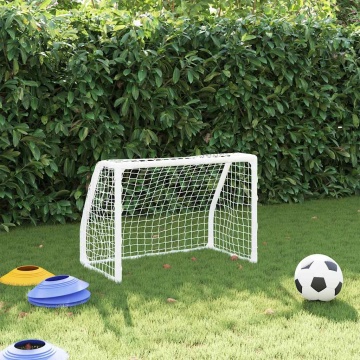 Porți de fotbal de copii 2 buc., cu minge alb 64x35x48 cm metal - Img 3