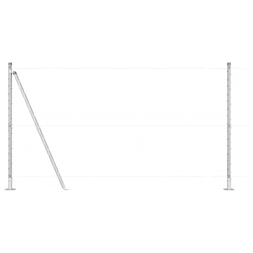 Posturi de gard cu plăci de bază 7 buc Ø32mm 68,5cm Oțel zincat - Img 4