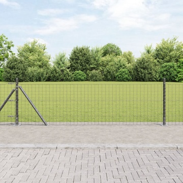 Posturi de gard cu plăci de bază 7 pcs Ø32mm 50cm Oțel galvanizat - Img 1