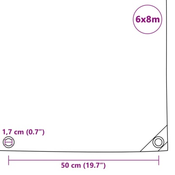 Prelată, albastru, 6 x 8 m, 650 g/m² - Img 6