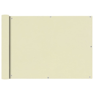 Prelată balcon din material textil oxford, 75 x 600 cm, bej - Img 1