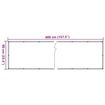Prelată balcon, material textil oxford, 90 x 400 cm, antracit - Img 5