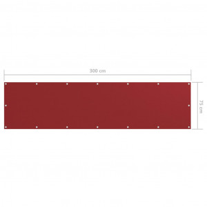 Prelată balcon roșu 75x300 cm țesătură Oxford - Img 5