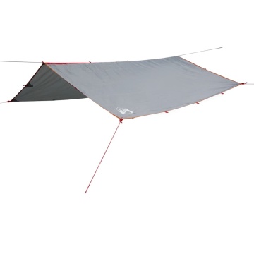 Prelată de camping, gri și portocaliu, 360x294 cm, impermeabilă - Img 1