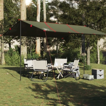 Prelată de camping, verde măsliniu, 451x420 cm, impermeabilă - Img 3