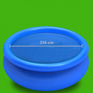 Prelată de piscină, albastru, 356 cm, PE - Img 2