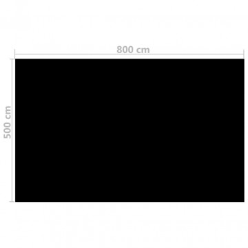 Prelată piscină, negru, 800 x 500 cm, PE, dreptunghiular - Img 4