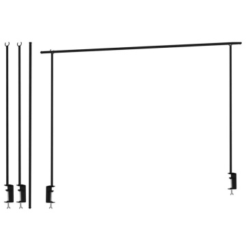 ProGarden Tijă decorativă de masă cu clemă, negru, metal - Img 4