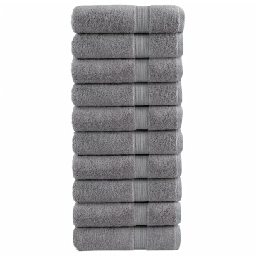 Prosoape de duș premium SOLUND 10 buc gri 70x140cm 600 gsm - Img 1