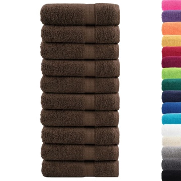 Prosoape de mâini premium SOLUND 10 buc maro 50x100cm 600gsm - Img 2