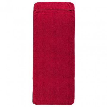 Prosoape de plajă, 4 buc., vișiniu, 60x135 cm, textil, 400 GSM - Img 4