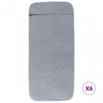 Prosoape de plajă 6 buc. gri 60x135 cm textil 400 GSM - Img 3