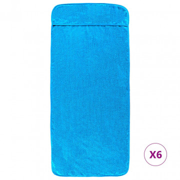 Prosoape de plajă, 6 buc., turcoaz, 60x135 cm, textil 400 GSM - Img 3