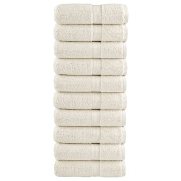 Prosoape mâini premium SOLUND 10 buc crem 30x30 cm 600 gsm - Img 1