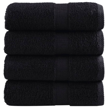 Prosoape oaspeți premium SOLUND 4 buc. negru 30x50 cm 600 gsm - Img 1