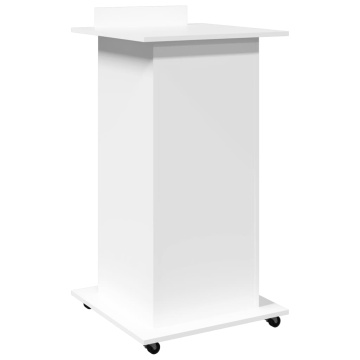 Pupitru cu roți și sertar alb 55x55x107 cm lemn prelucrat - Img 5