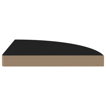 Raft colțar de perete, negru, 35 x 35 x 3,8 cm, MDF - Img 4