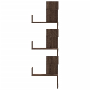 Raft colțar perete stejar maro 45x45x147 cm lemn prelucrat - Img 4