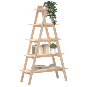 Raft cu 5 niveluri în formă de A 110x40x180,5 cm lemn masiv pin - Img 3