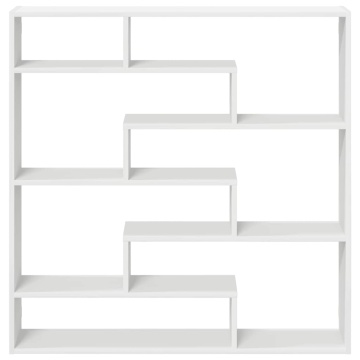 Raft cubic de perete cu 7 compartimente alb lemn prelucrat - Img 4