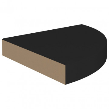 Raft de colț suspendat, negru, 25x25x3,8 cm, MDF - Img 3