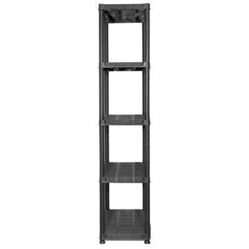 Raft de depozitare cu 5 polițe, negru, 71x38x170 cm, plastic - Img 4
