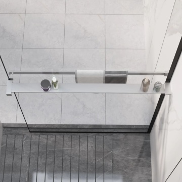 Raft de duș pentru perete cabină de duș, crom, 90 cm, aluminiu - Img 1