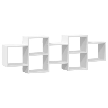 Raft de perete, alb, 129x18x42 cm, lemn prelucrat - Img 2