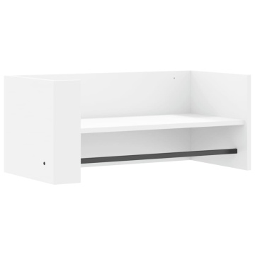 Raft de perete, alb, 70,5x35x30,5 cm, lemn prelucrat - Img 2