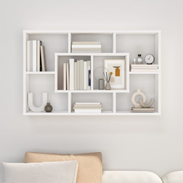 Raft de perete, alb, 85x16x52,5 cm, lemn compozit - Img 3