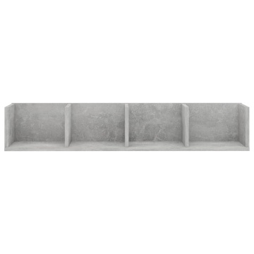 Raft de perete CD-uri, gri beton, 100x18x18 cm, lemn prelucrat - Img 4