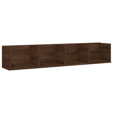 Raft de perete CD-uri, stejar maro, 100x18x18 cm lemn prelucrat - Img 2
