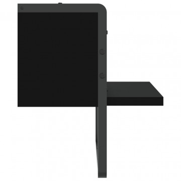 Raft de perete cu bare, negru, 30x25x30 cm - Img 8