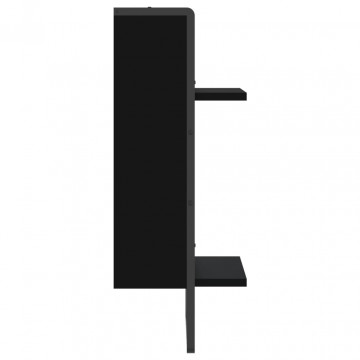 Raft de perete cu bare, negru, 30x25x65 cm - Img 8